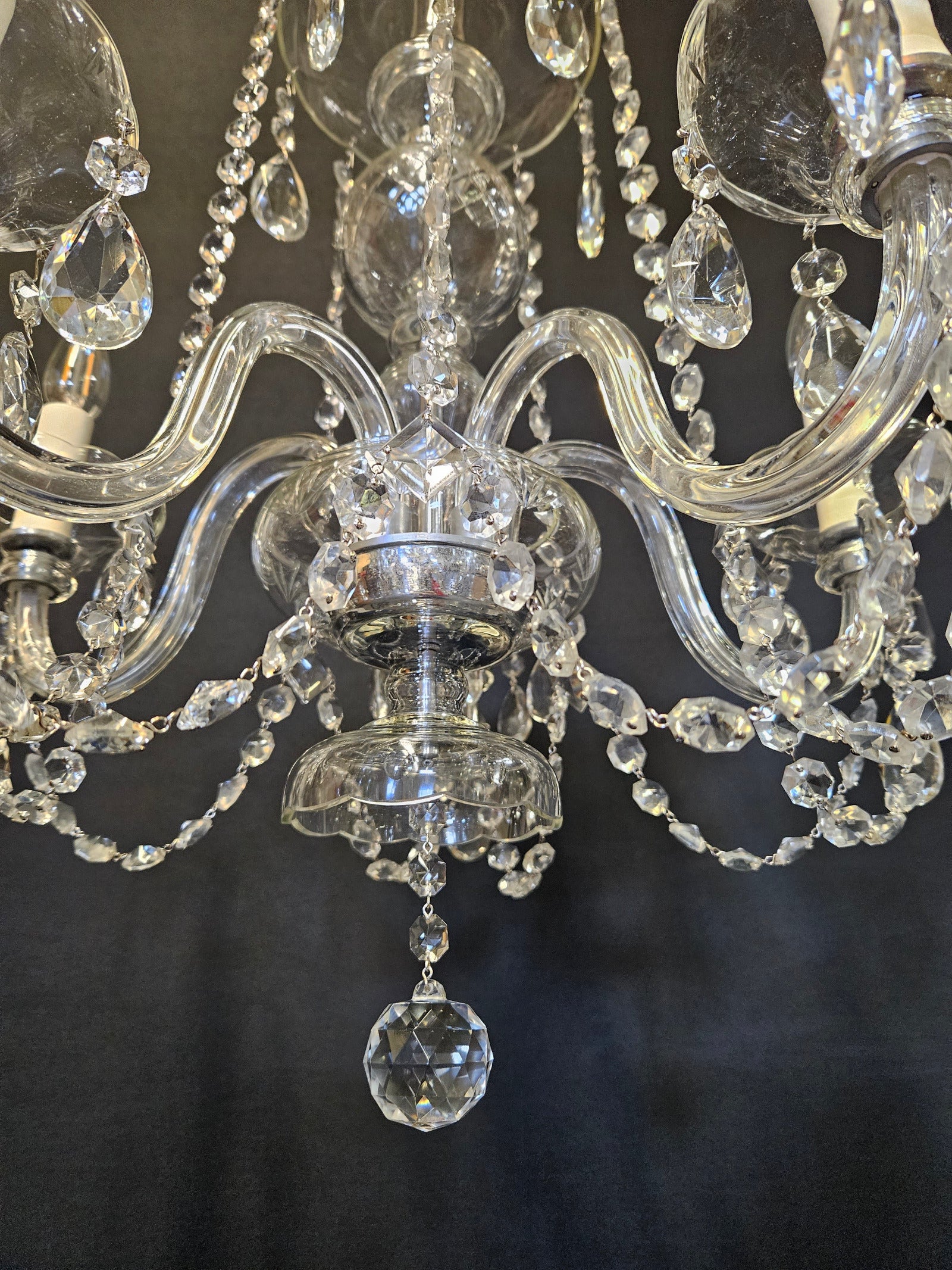 view from bottom of chandelier