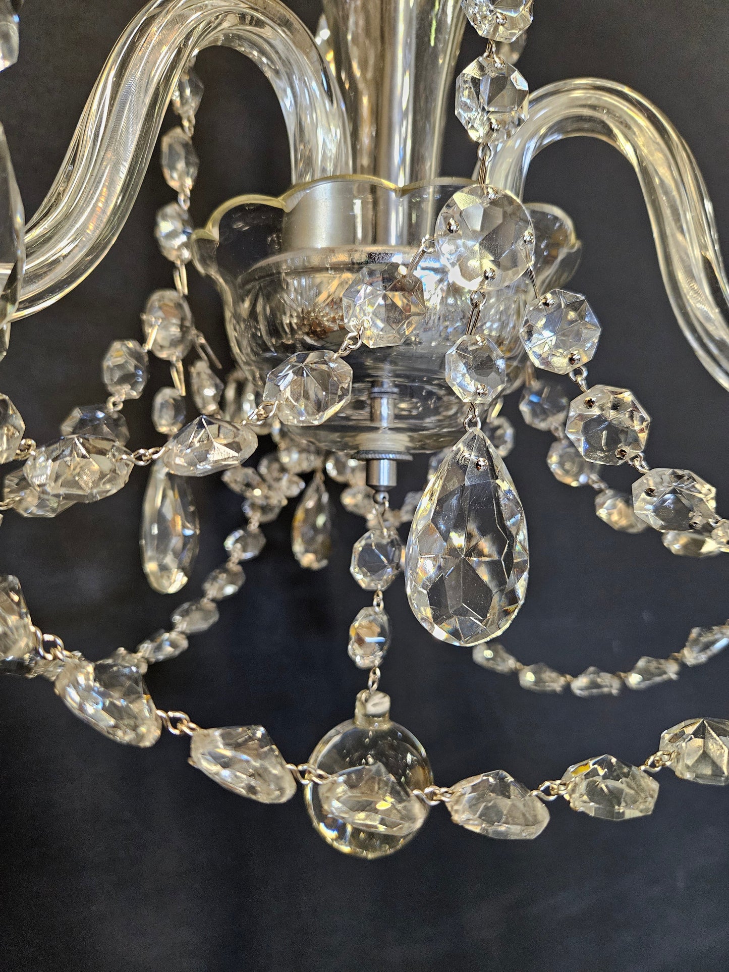 view from bottom of chandelier