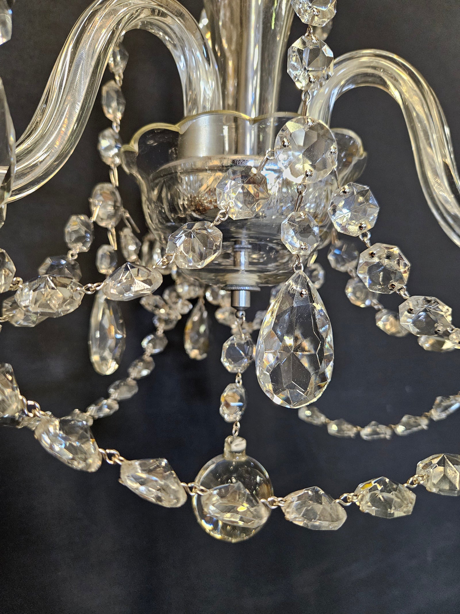 view from bottom of chandelier