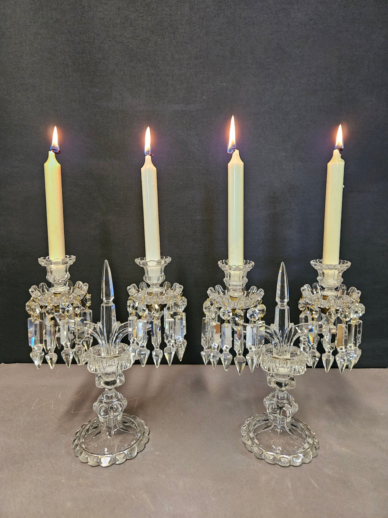 both candelabra lit up