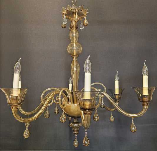 6-Arm Venetian Chandelier, CA. 1930