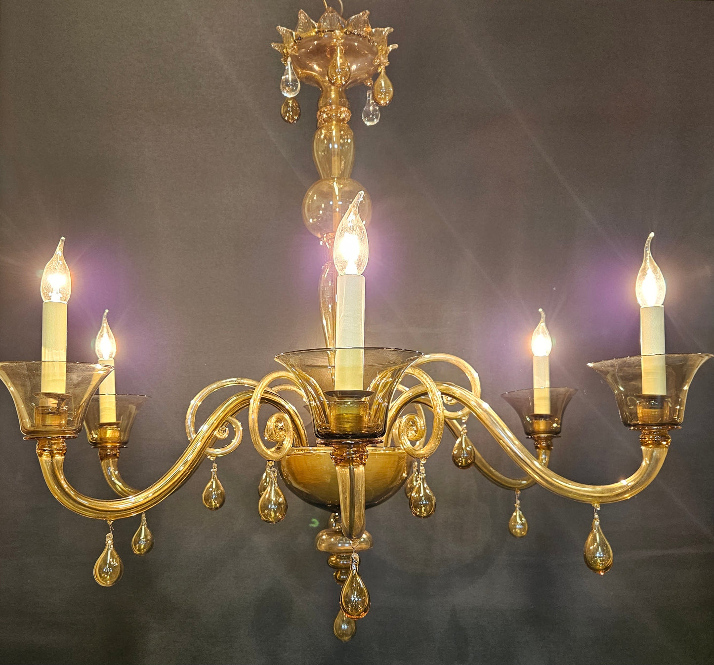6-Arm Venetian Chandelier, CA. 1930