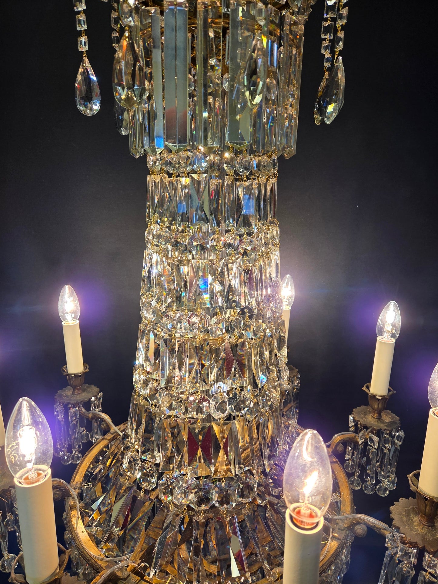 8-Arm Early-Victorian Crystal Chandelier, CA 1840