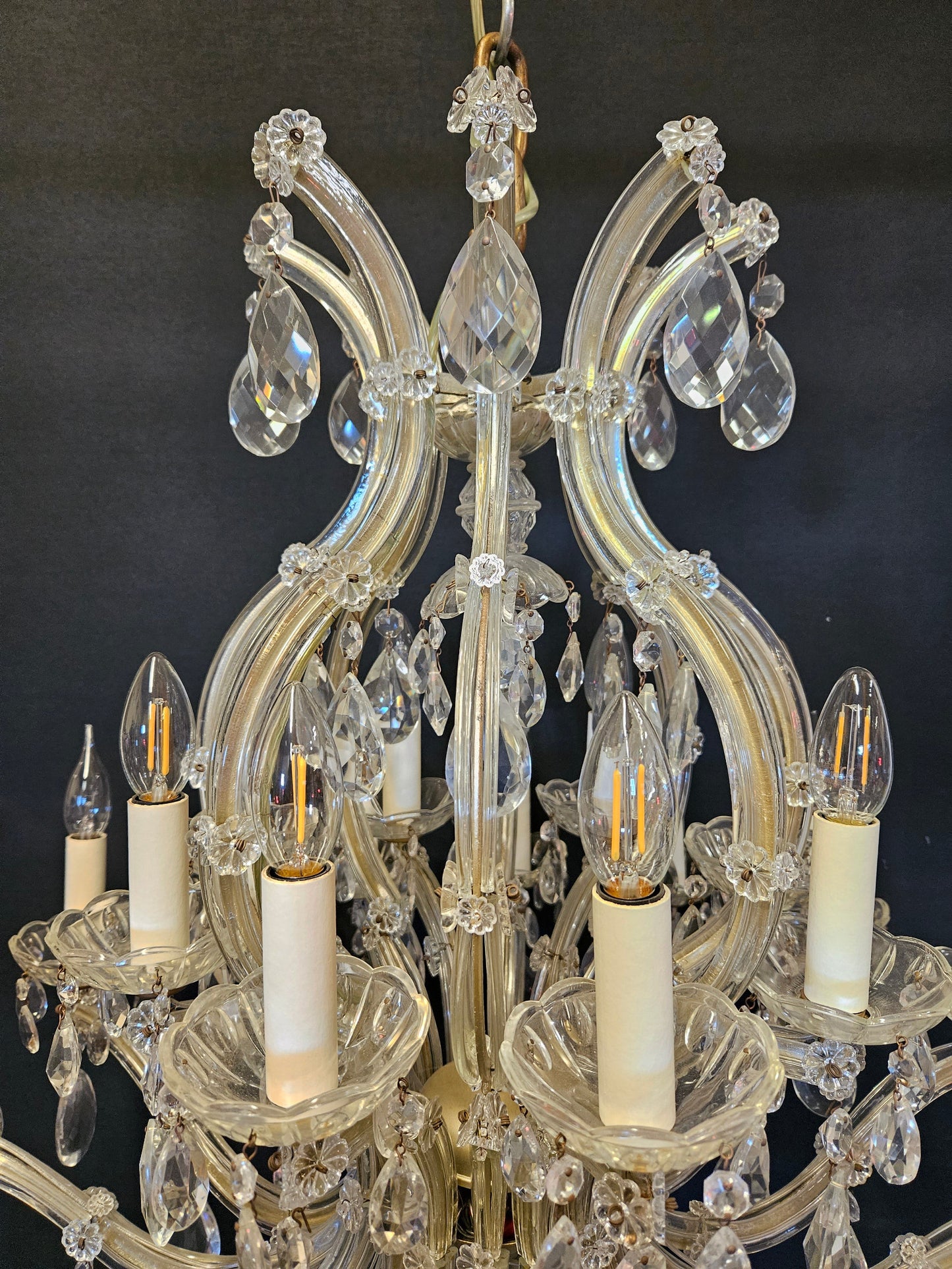 view of top half of chandelier