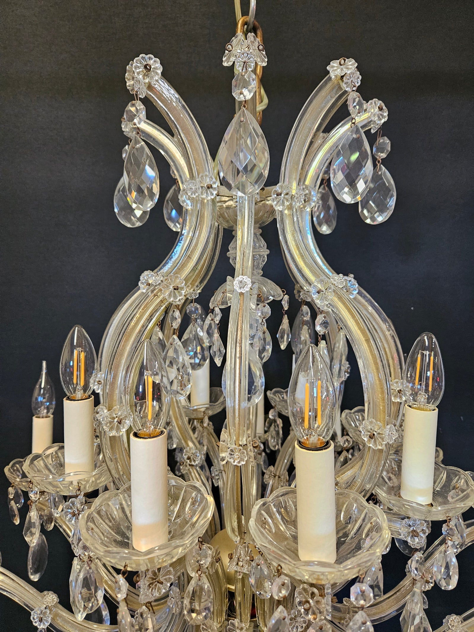 view of top half of chandelier