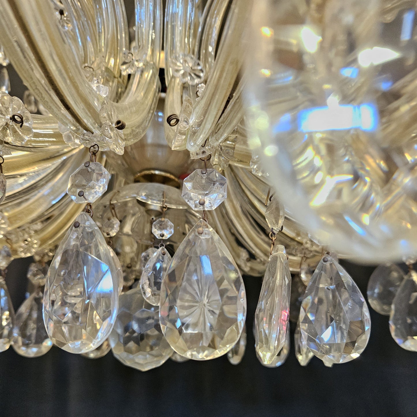 view from bottom of chandelier