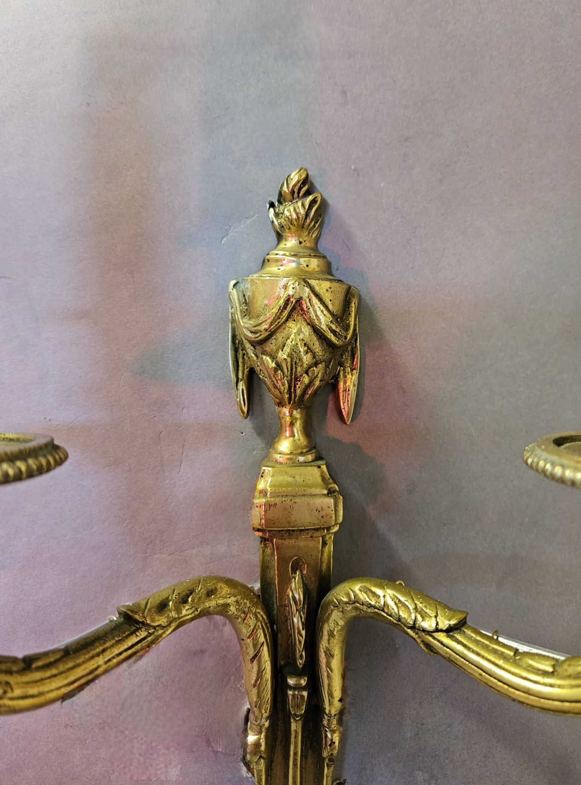 view of top half of wall light