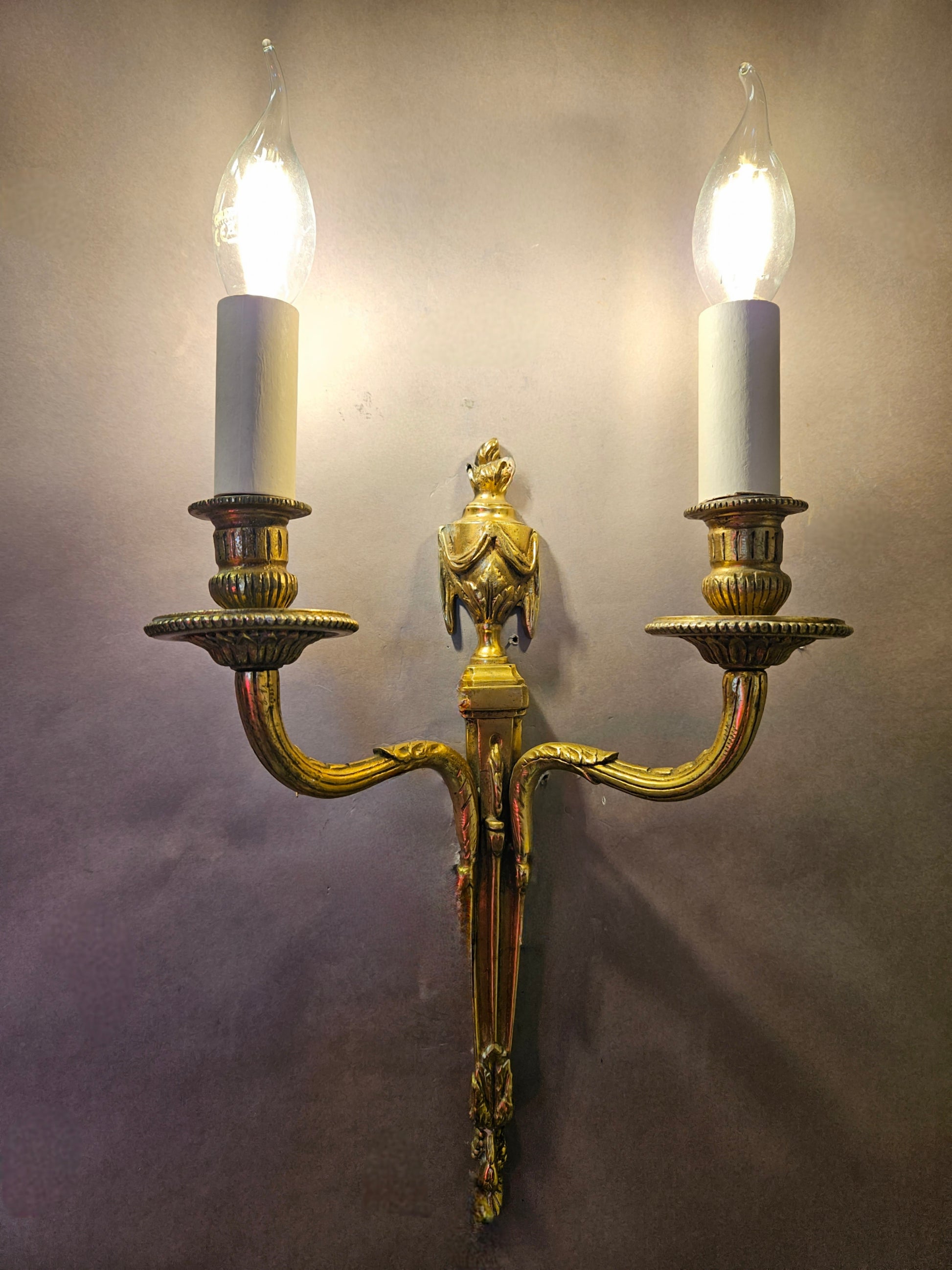 front view with wall light lit