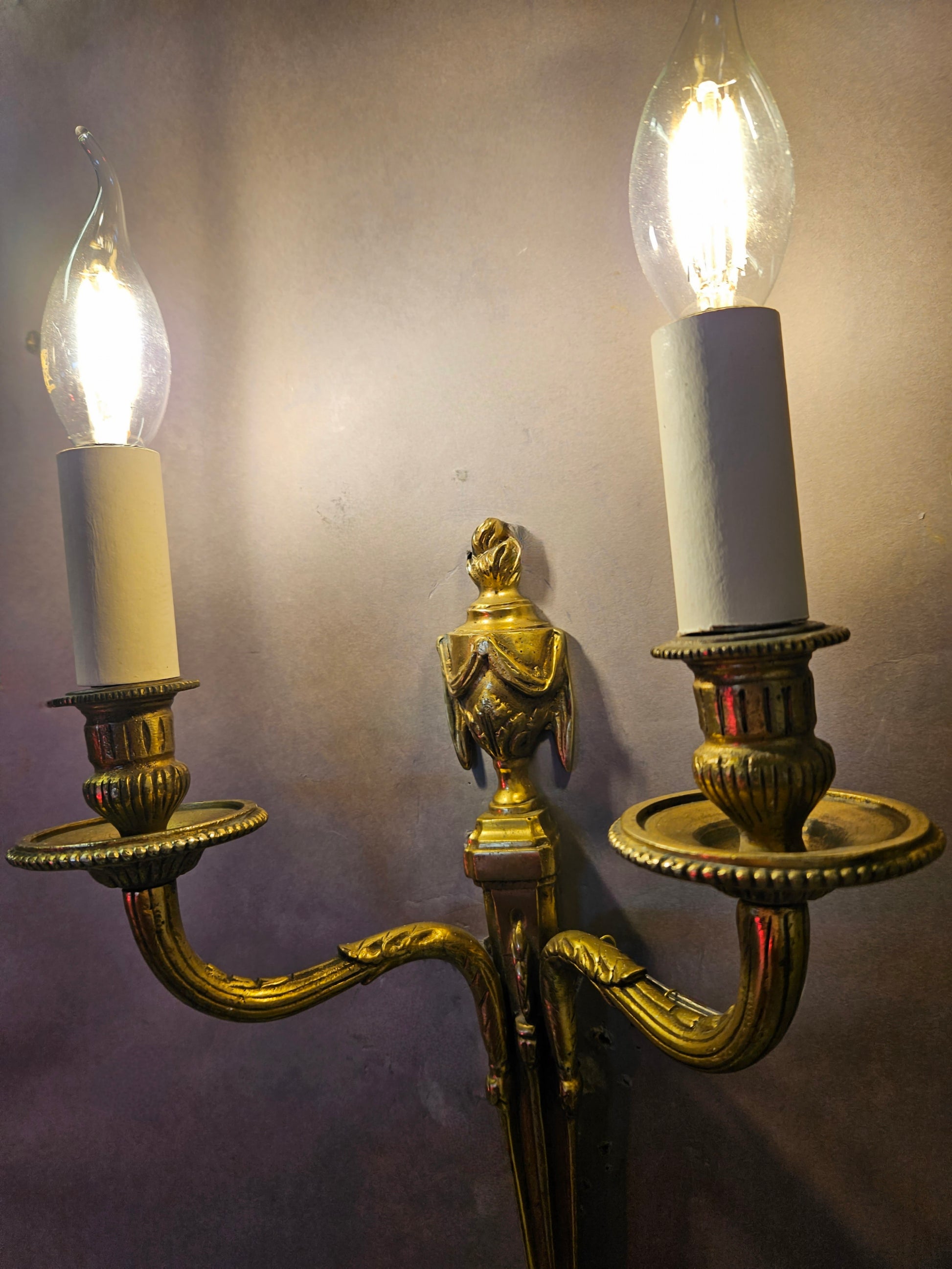 angled view with wall light lit