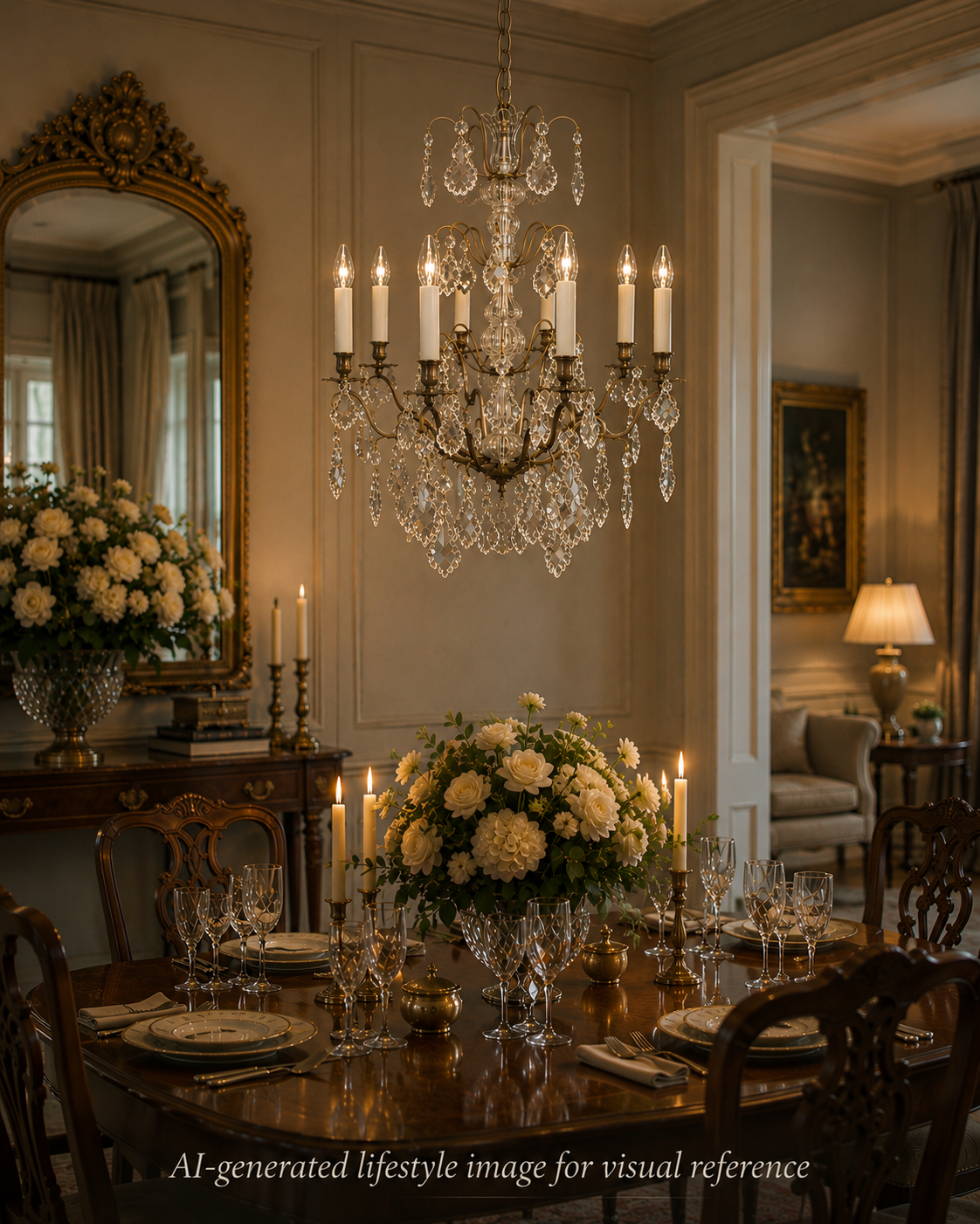 8-Arm Bronzed French Chandelier, CA. 1920