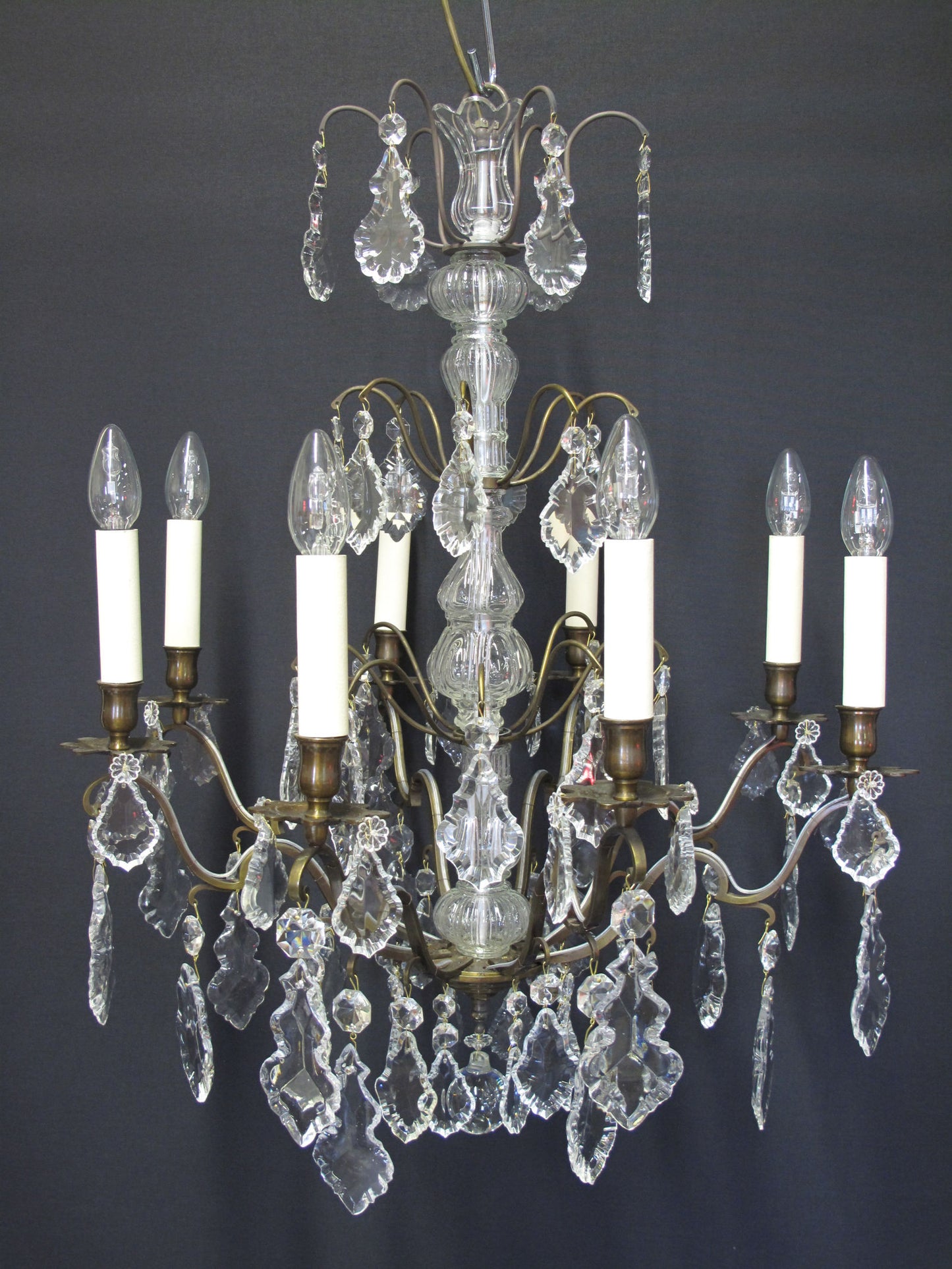 front view of chandelier