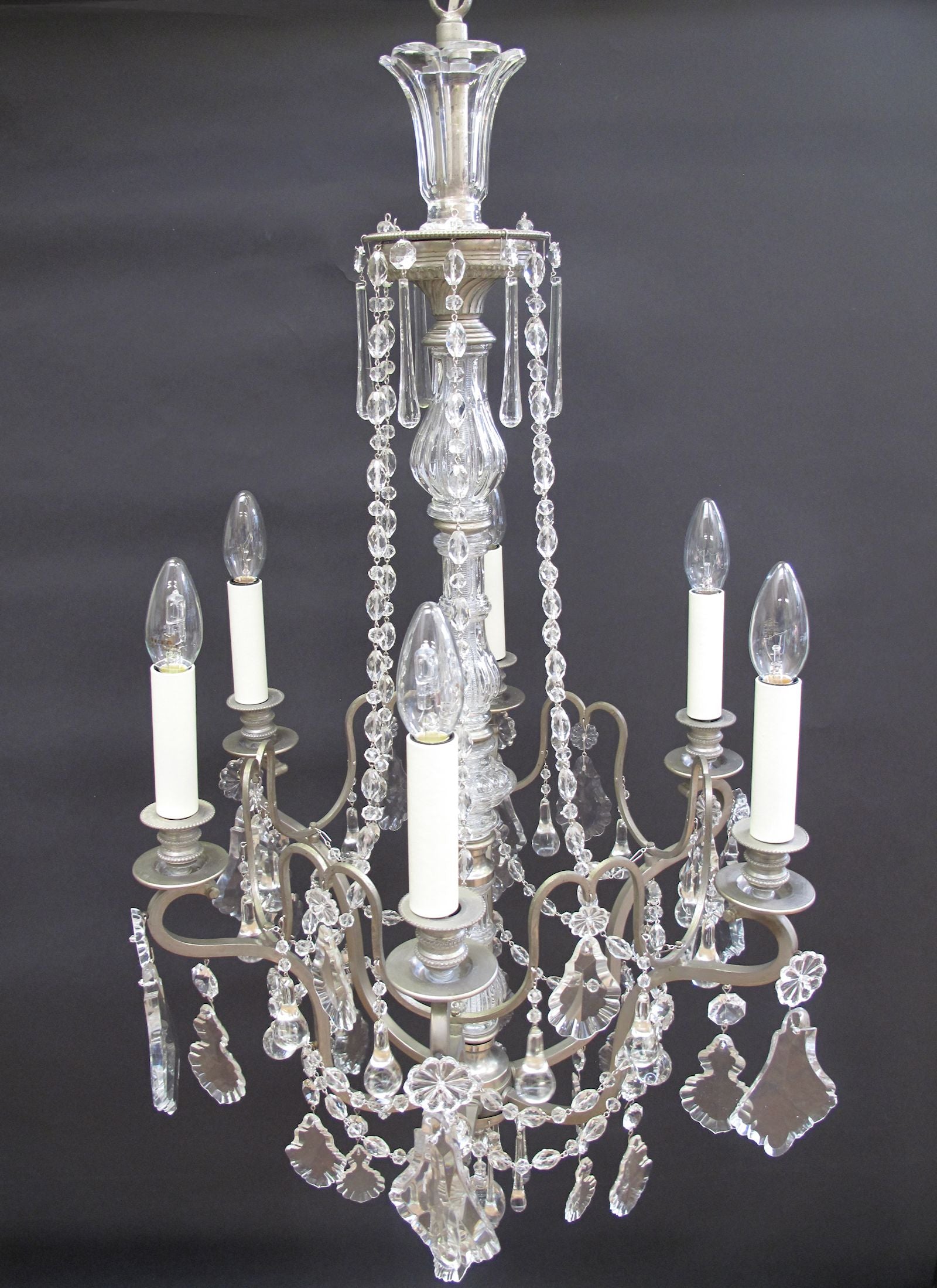 front view of chandelier