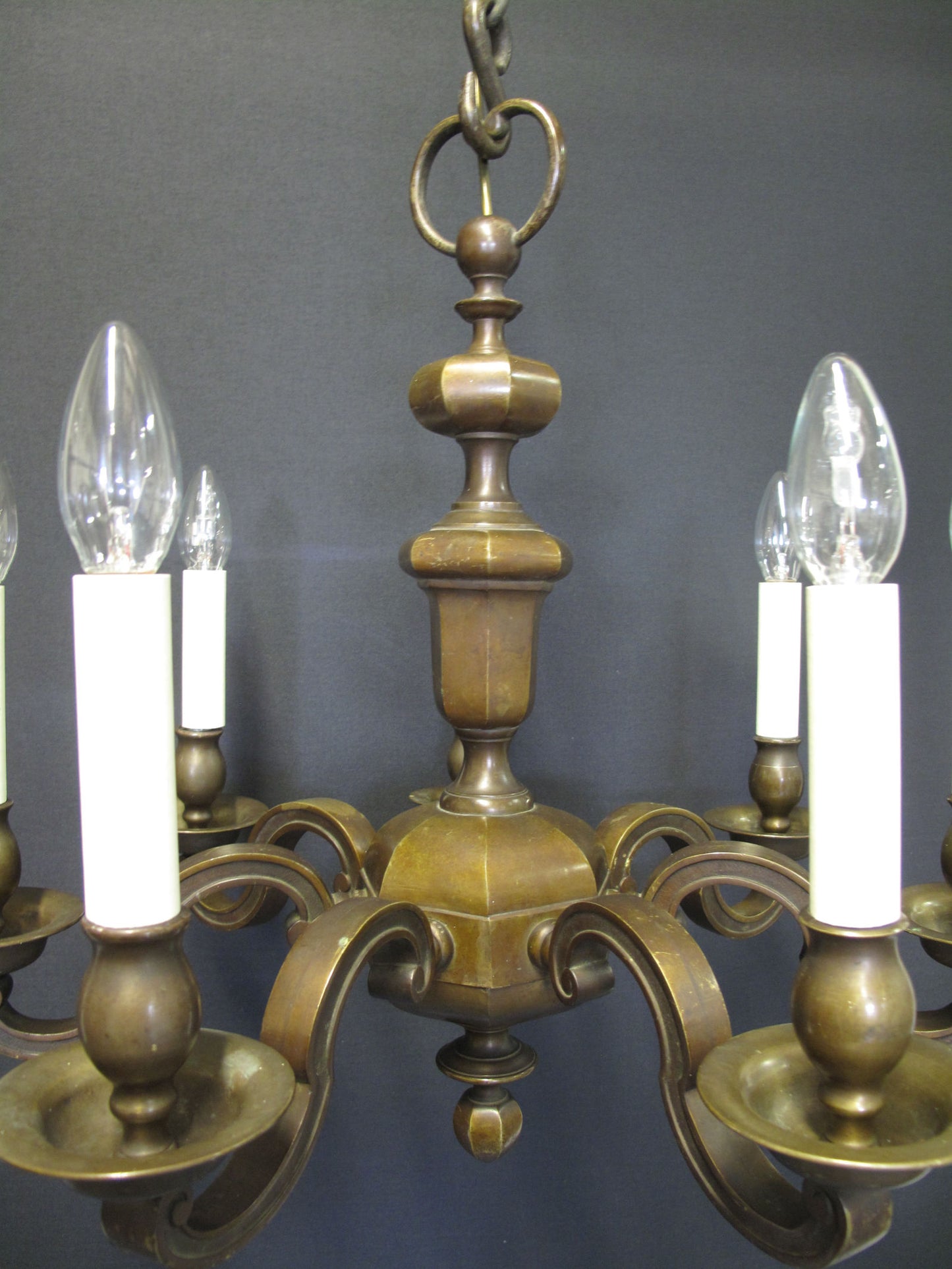 view of stem of chandelier