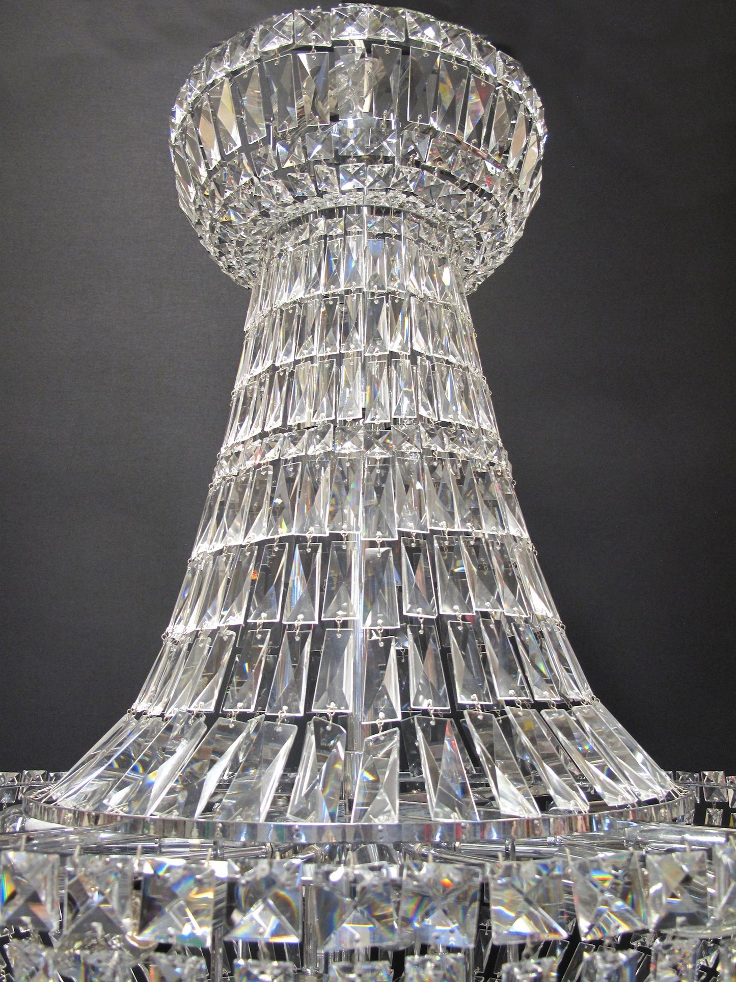 view of tent part of chandelier