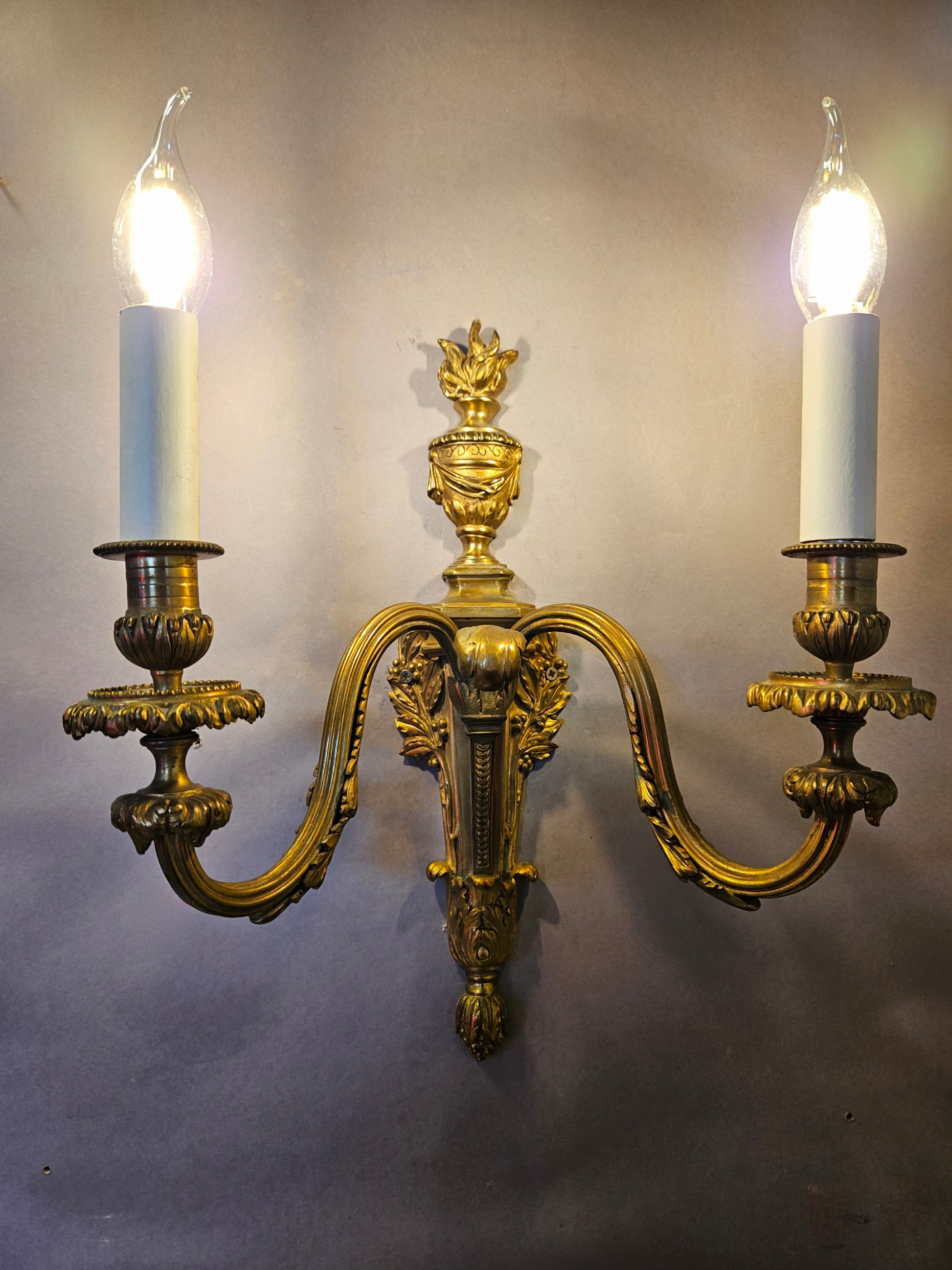 view from front with wall light lit