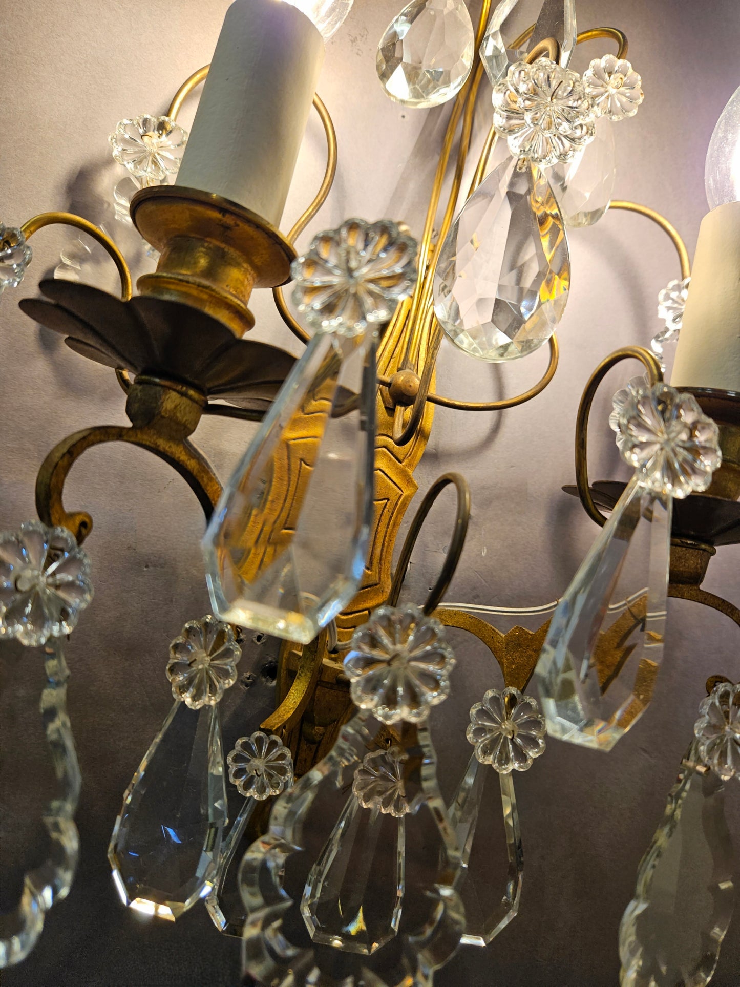 angled view from below with wall light lit