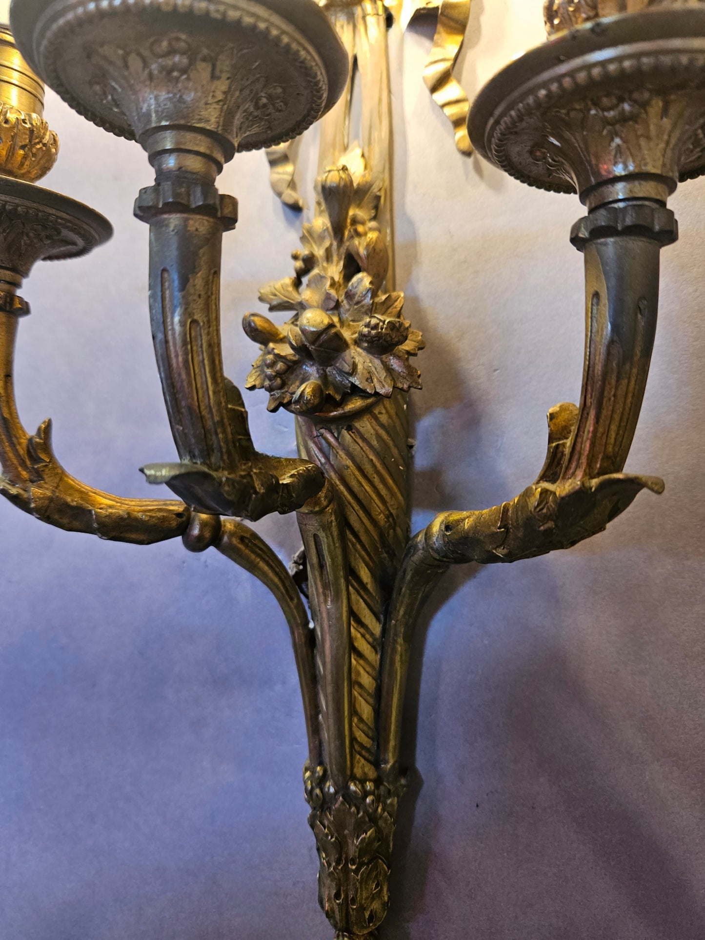 view from below with wall light lit