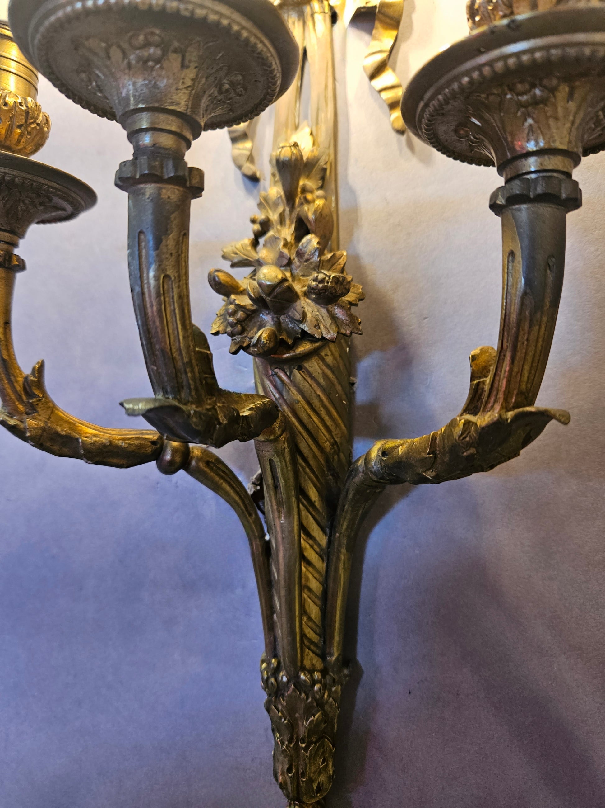 view from below with wall light lit