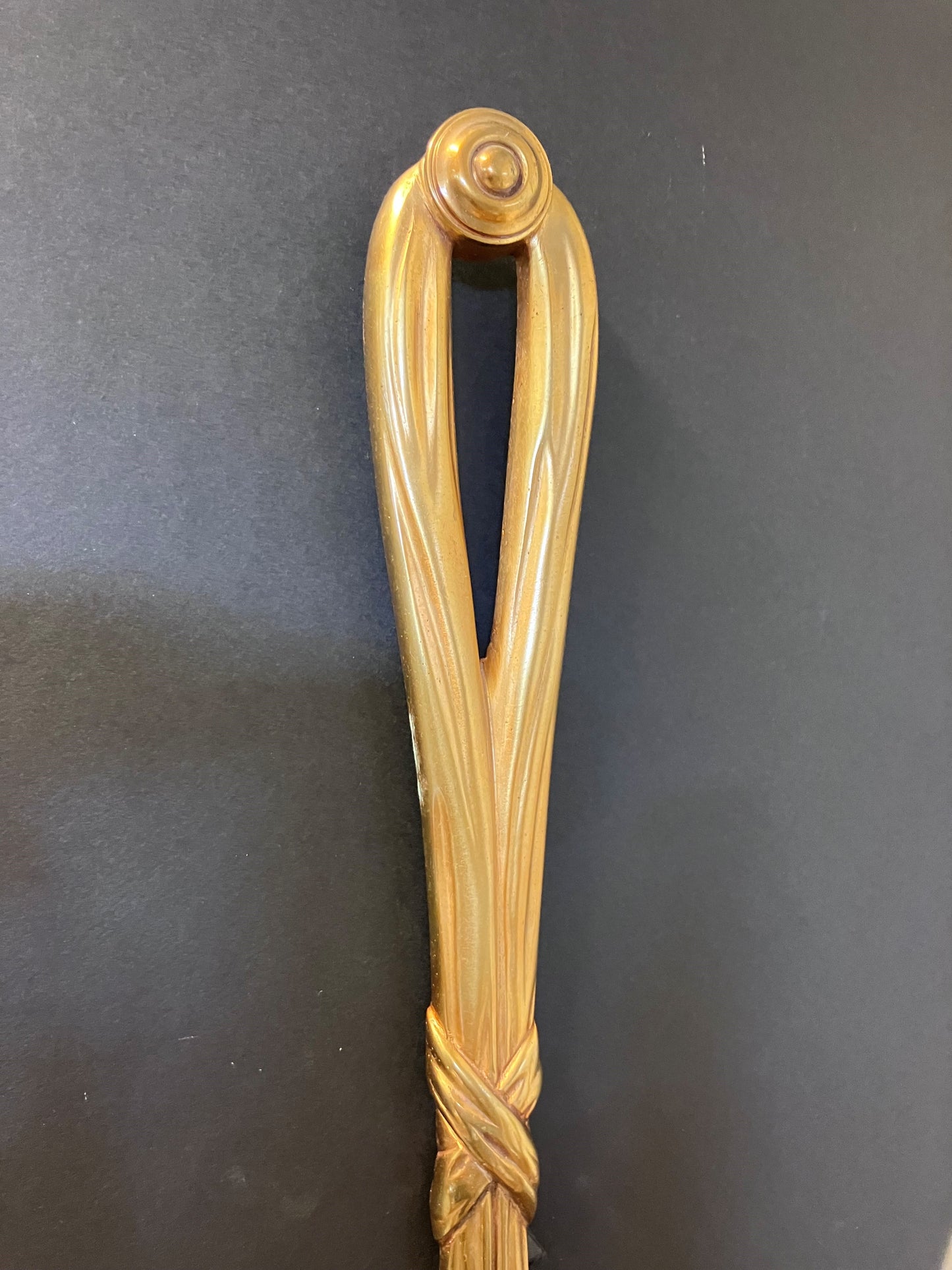 Pair Of 3-Arm “Ribbon Tassel” Brass Wall Lights, CA 1920