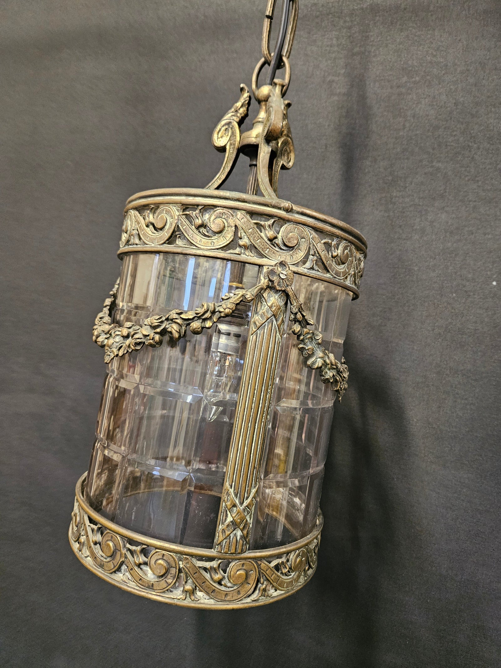 angled view of lantern from front