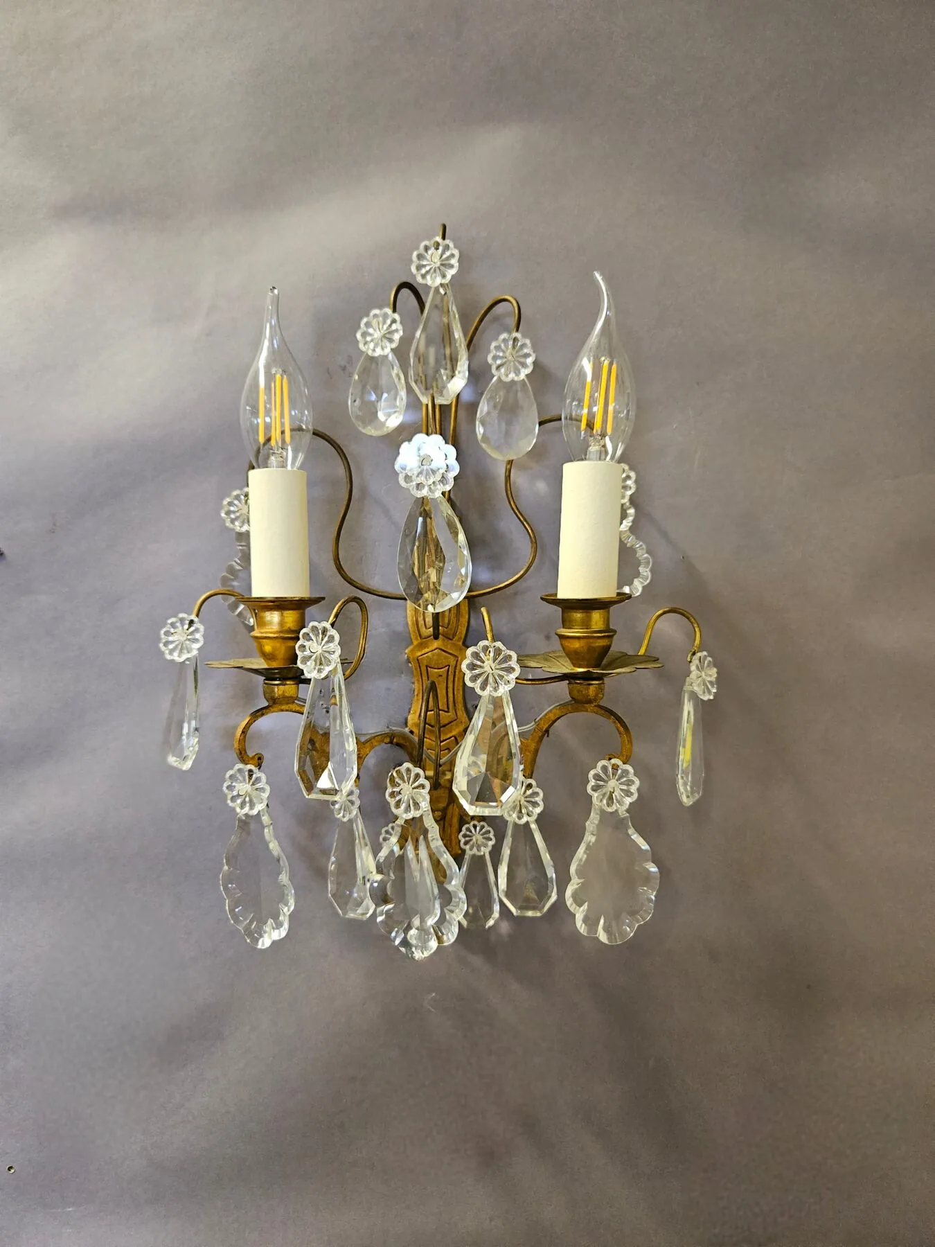 Pair Of 2-Arm French Wall Lights, c. 1920