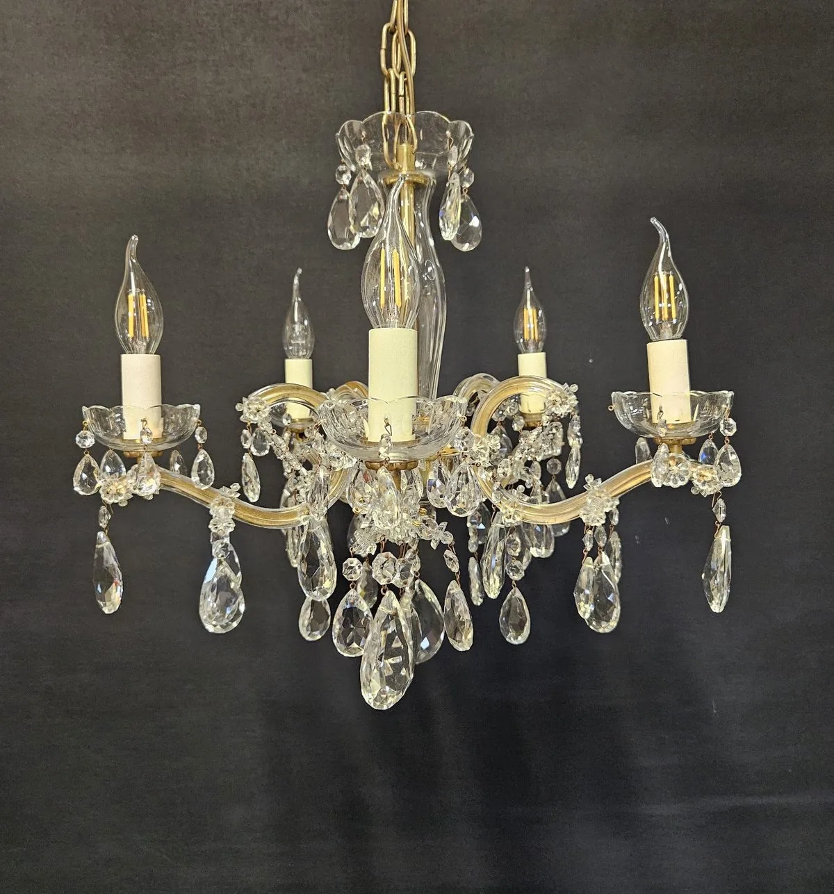 5-Arm Maria Theresa Chandelier, c. 1950