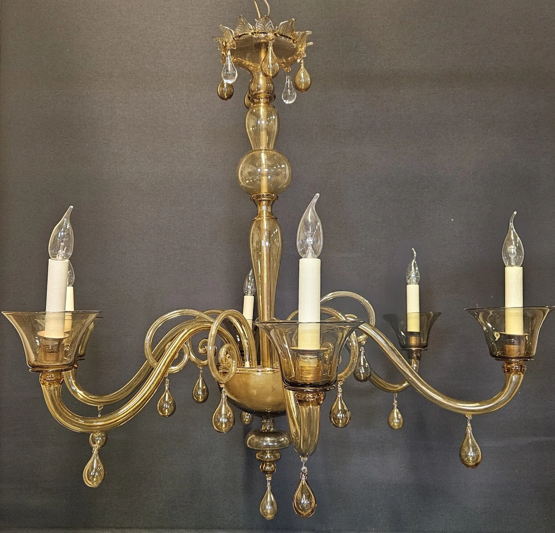 6-Arm Venetian Chandelier, c. 1930 – view 1