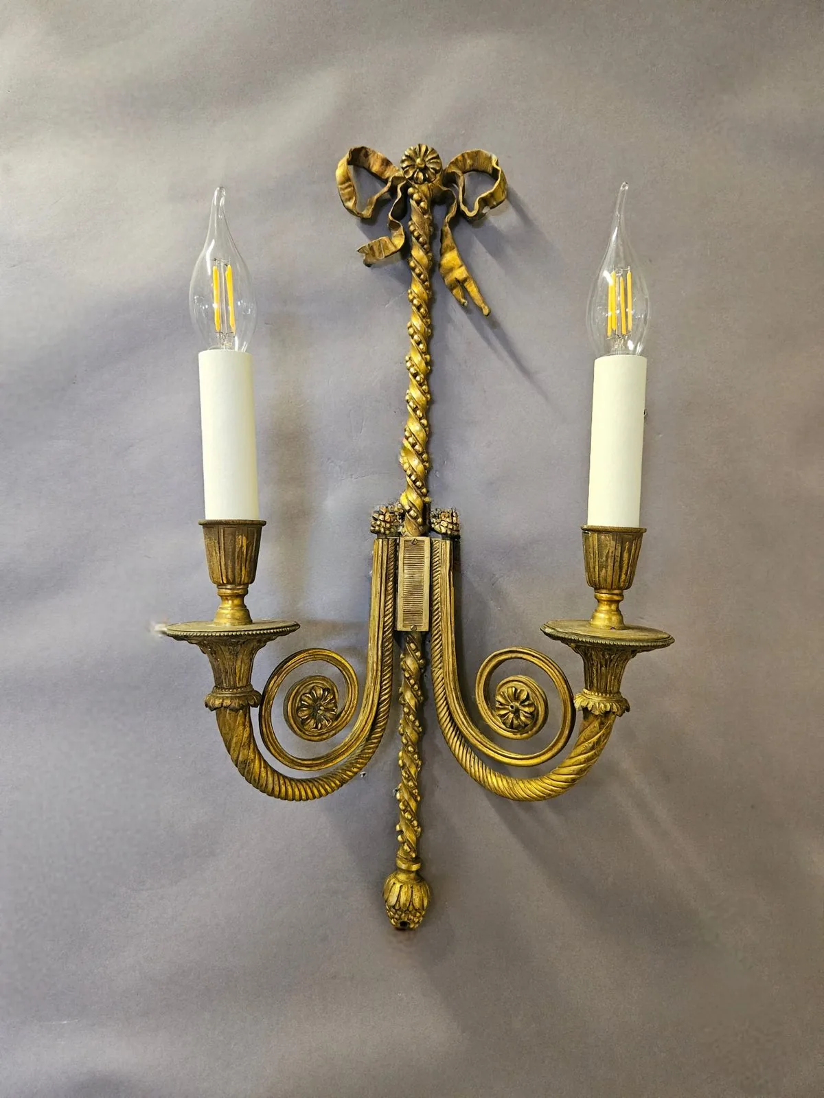 Pair Of 2-Arm Ormolu Wall Lights, c. 1920