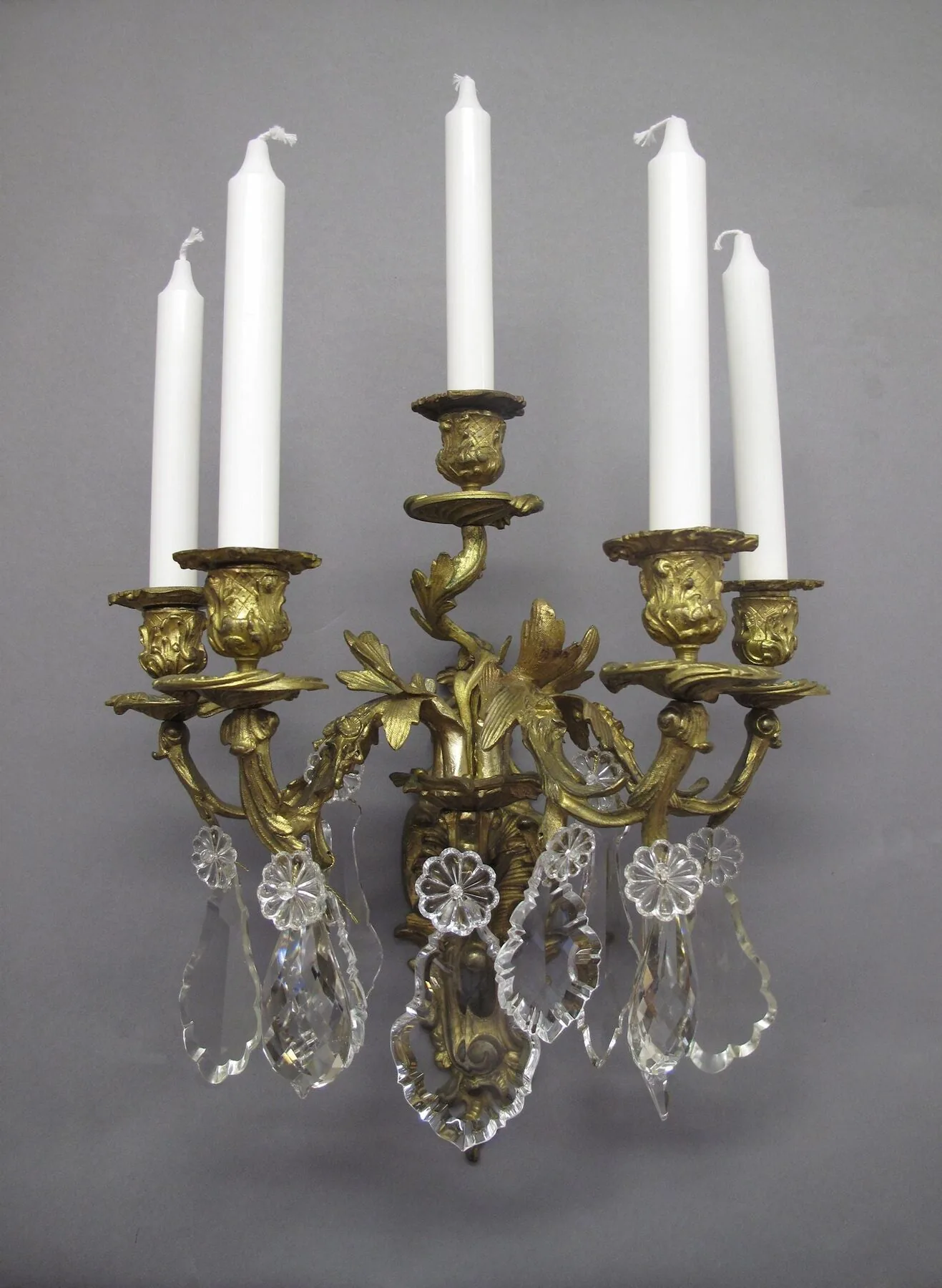 Pair of 5-Arm Rococo Wall Lights, c. 1880