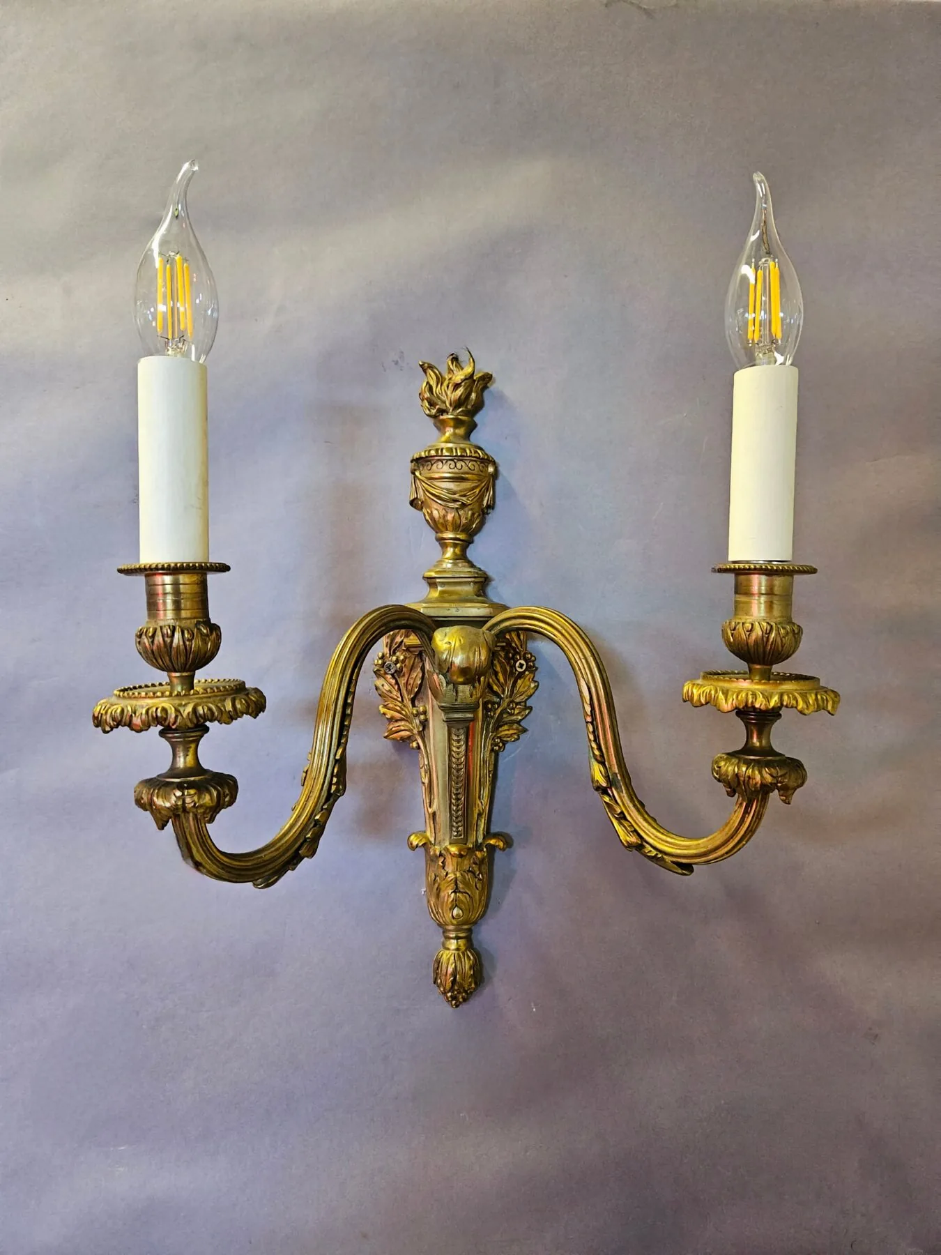Pair Of 2-Arm Adam-Style Wall Lights, c. 1930 – view 1