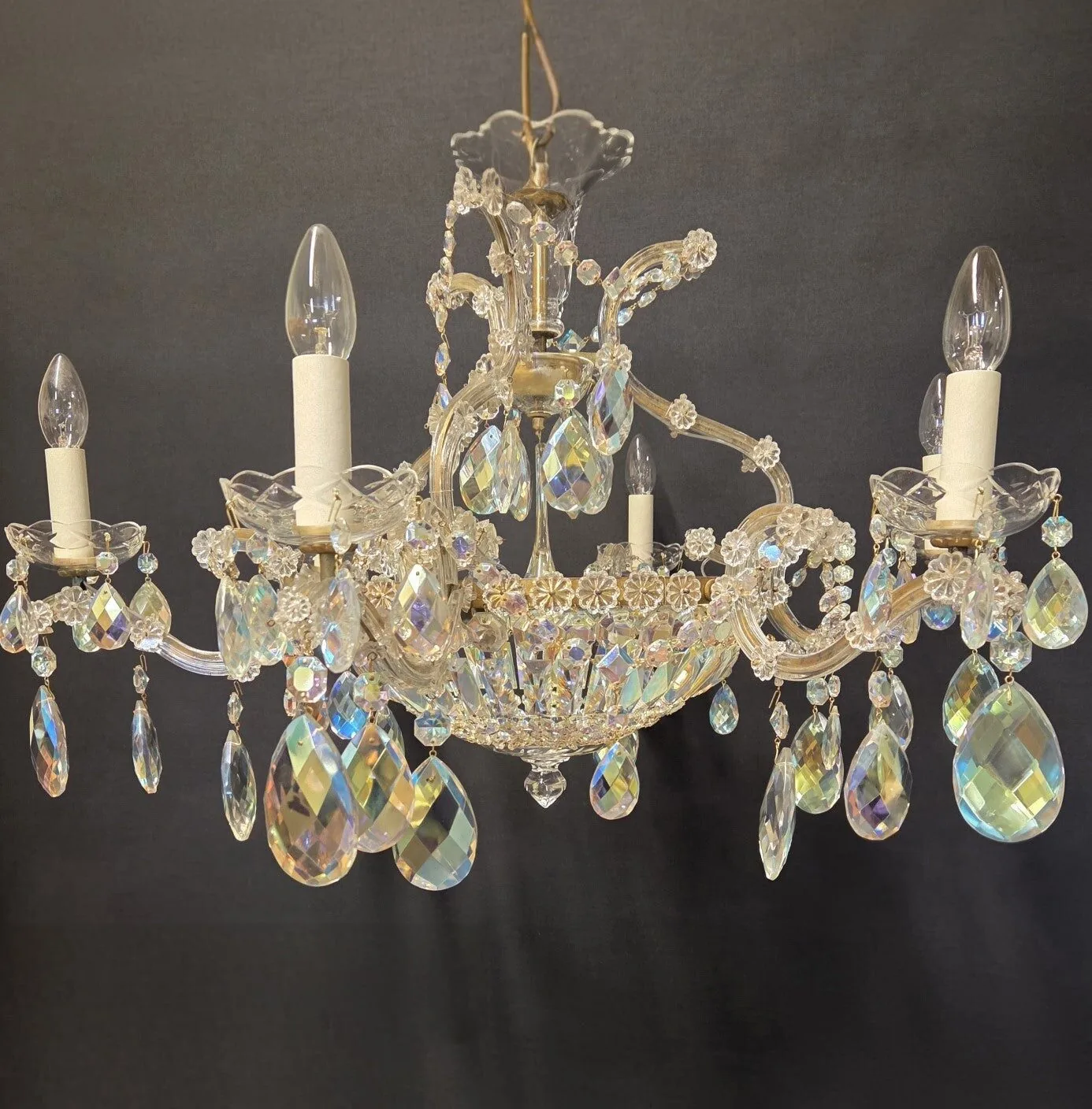 6-Arm Maria Theresa Chandelier, c. 1950