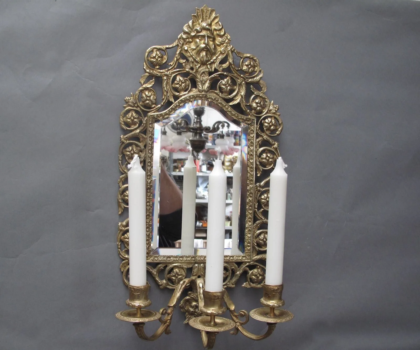 Pair Of Plaque Mirror Wall Lights, c. 1890 – view 1
