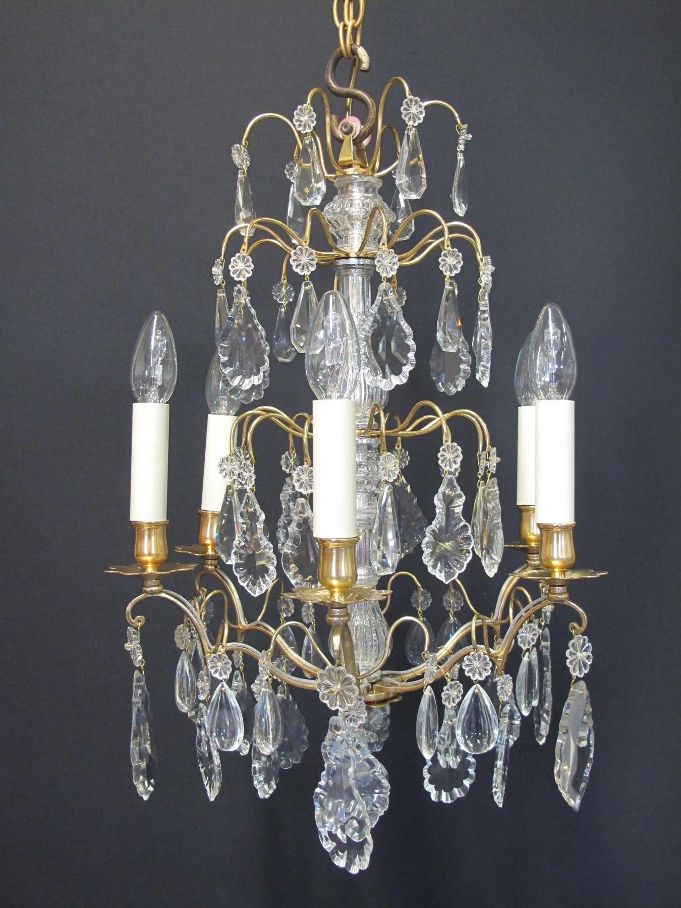 6-Arm French Chandelier, c. 1910 – view 1