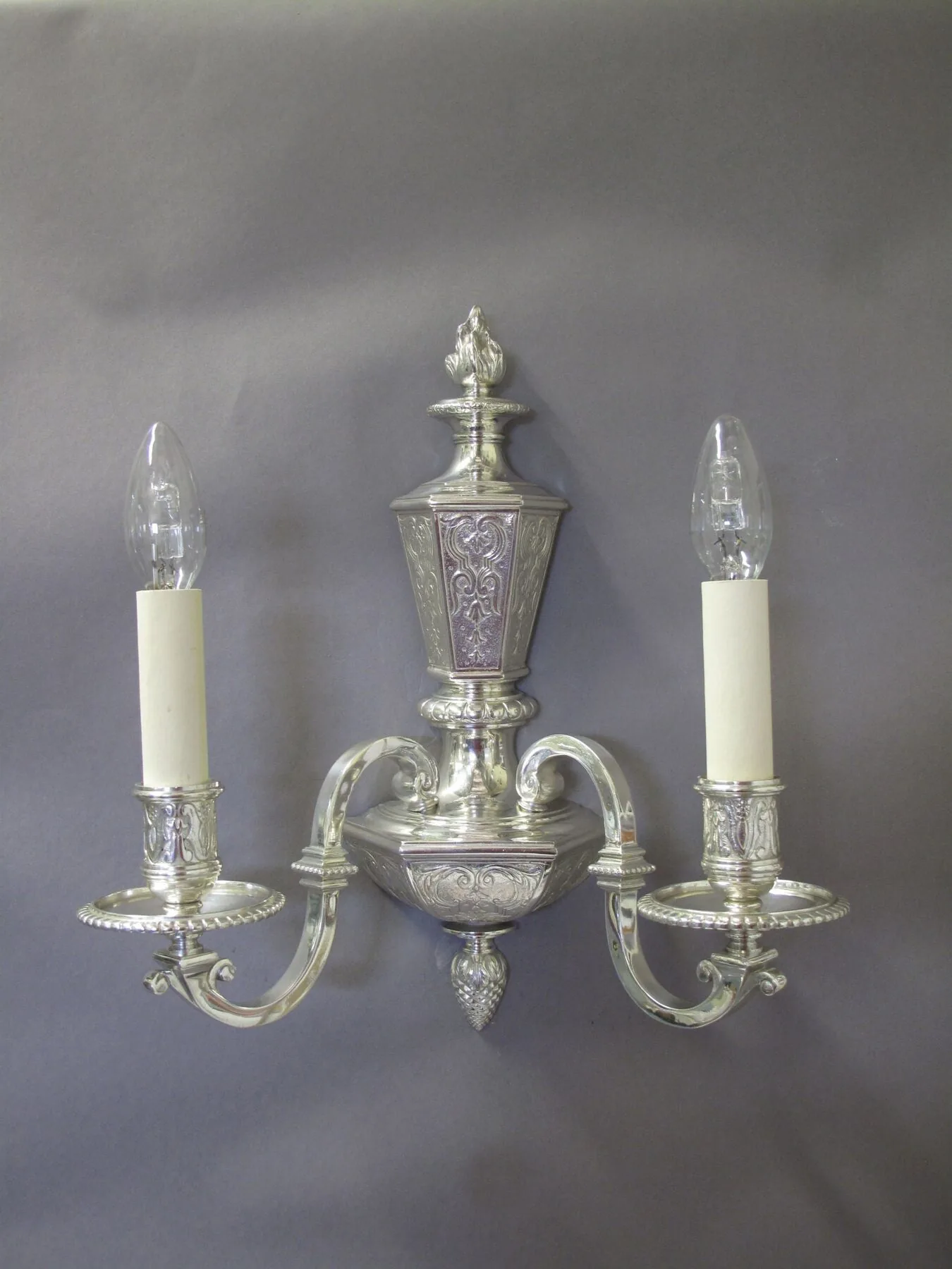 Single Silver Wall Light, c. 1920 – view 1