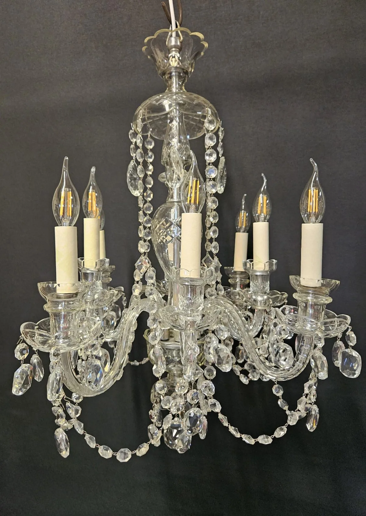 8-Arm Czech Chandelier, c. 1930