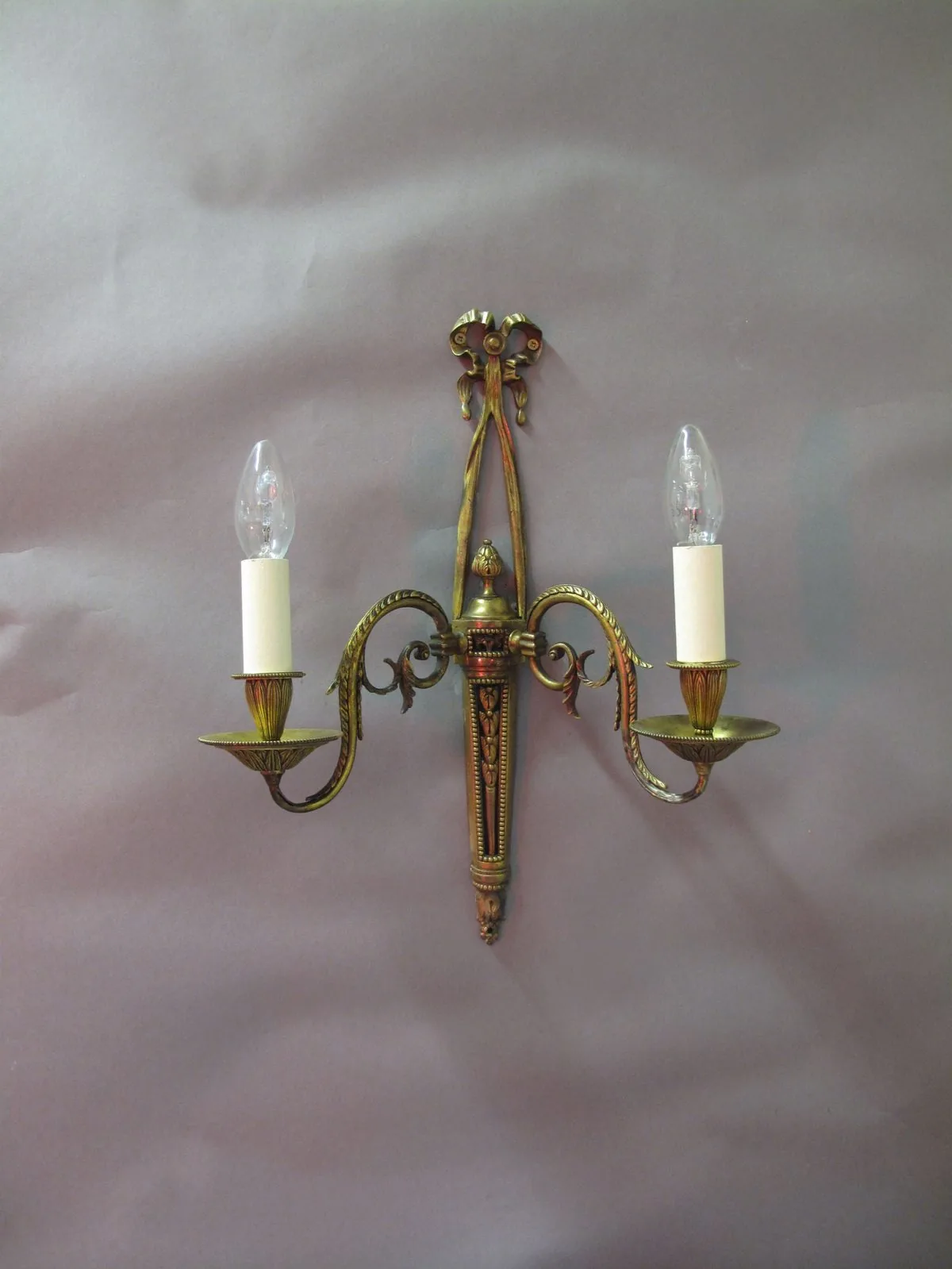 Pair Of 2-Arm Bow Wall Lights, c. 1930