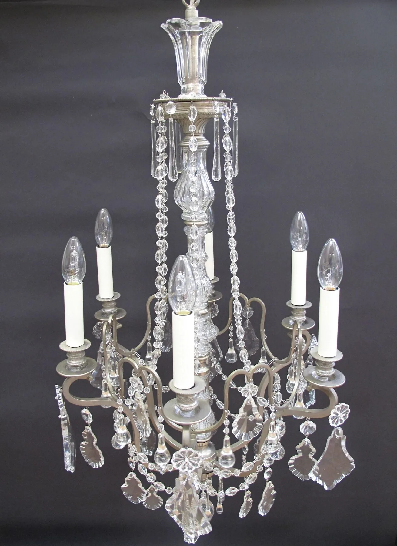 6-Arm French Chandelier, c. 1930