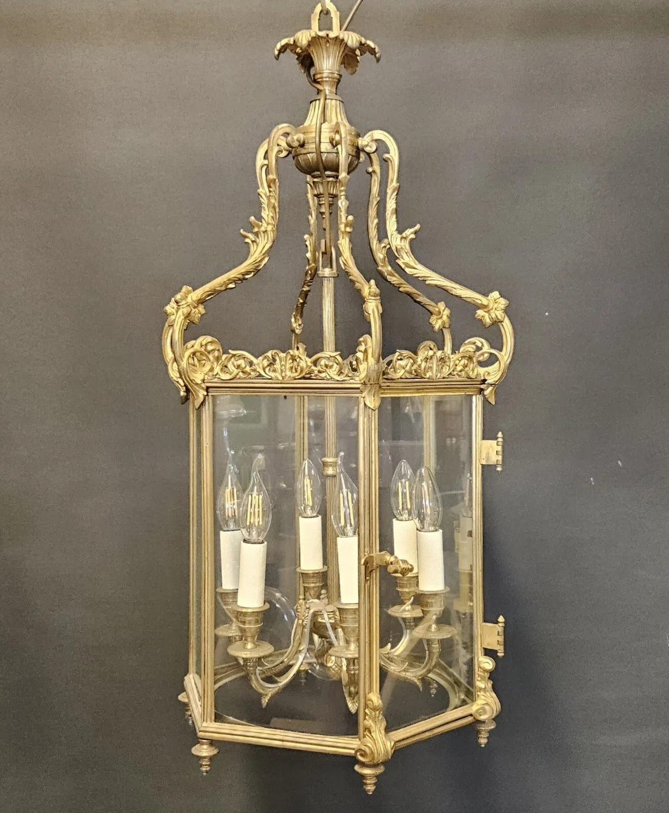 6-Sided Brass Lantern, c. 1820