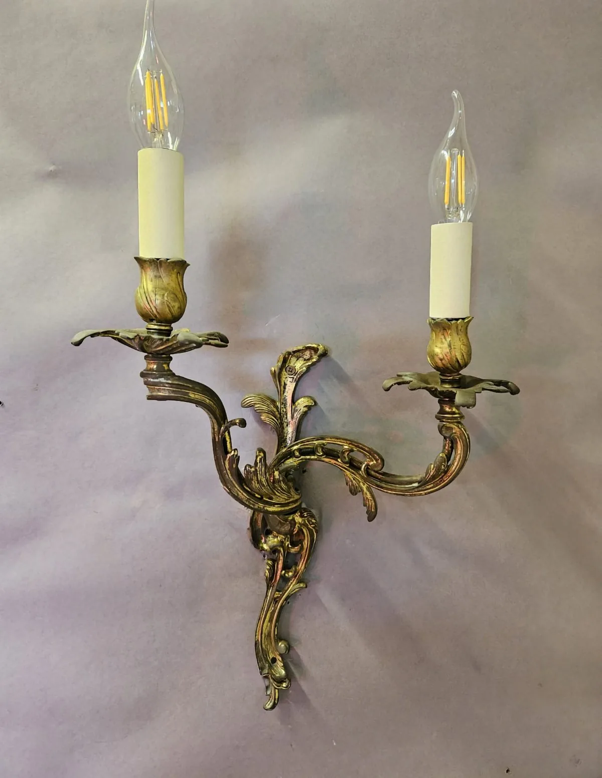 Pair Of 2-Arm Rococo Wall Lights, c. 1950