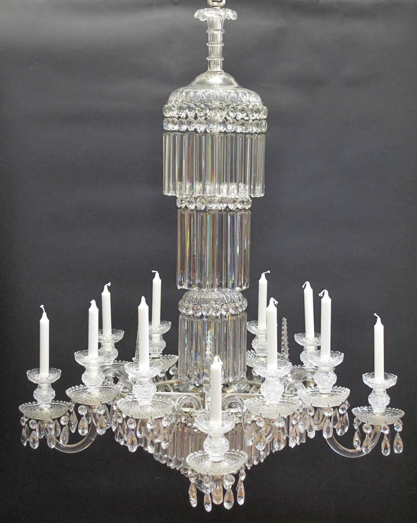 12-Arm Rule Drop Chandelier, c. 1820