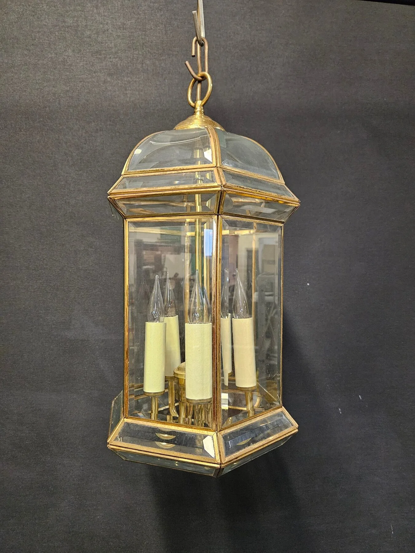 6-Sided Glass-Domed Lantern, c. 1980