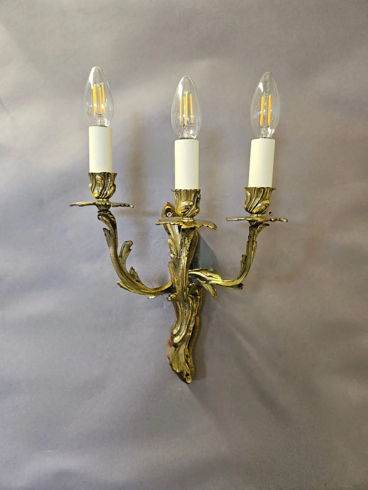 Pair Of 3-Arm Rococo Wall Lights, c. 1930