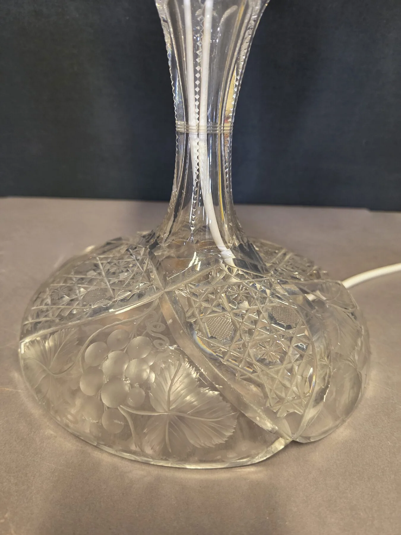 Cut-Glass Edwardian Lamp, c. 1910 – view 2