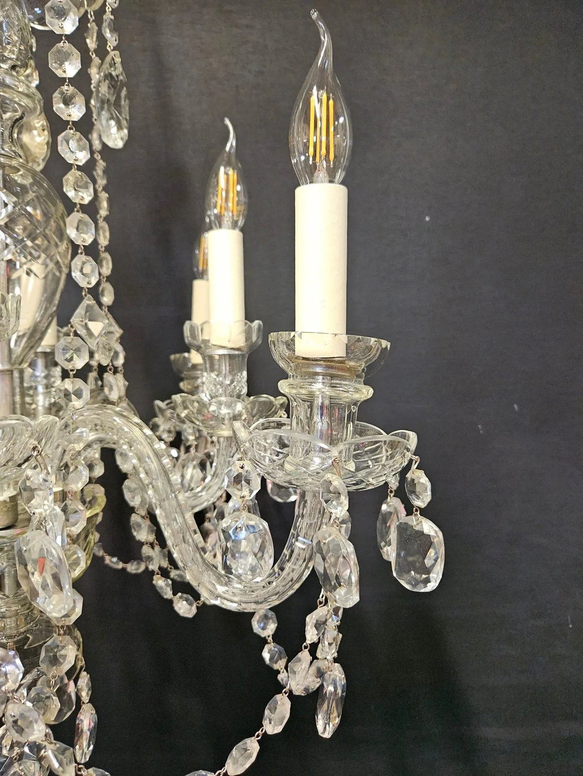 8-Arm Czech Chandelier, c. 1930 – view 2