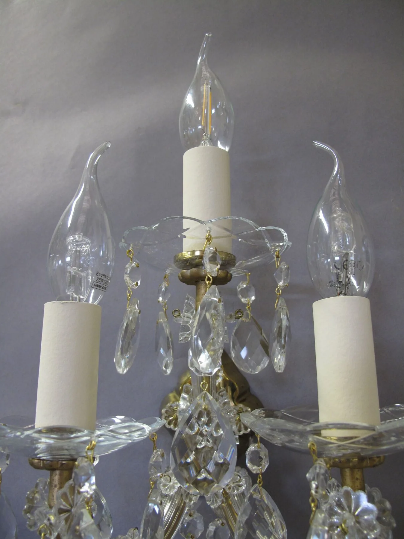 Single 3-Arm Maria Theresa Wall Light, c. 1950 – view 2