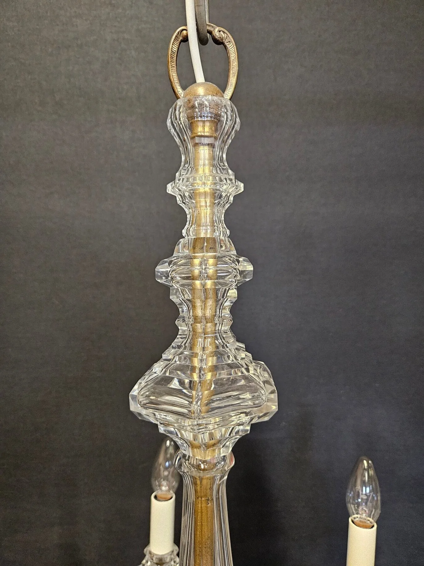 6-Arm Burt, Escaré & Denelle Glass Chandelier, c. 1930 – view 2