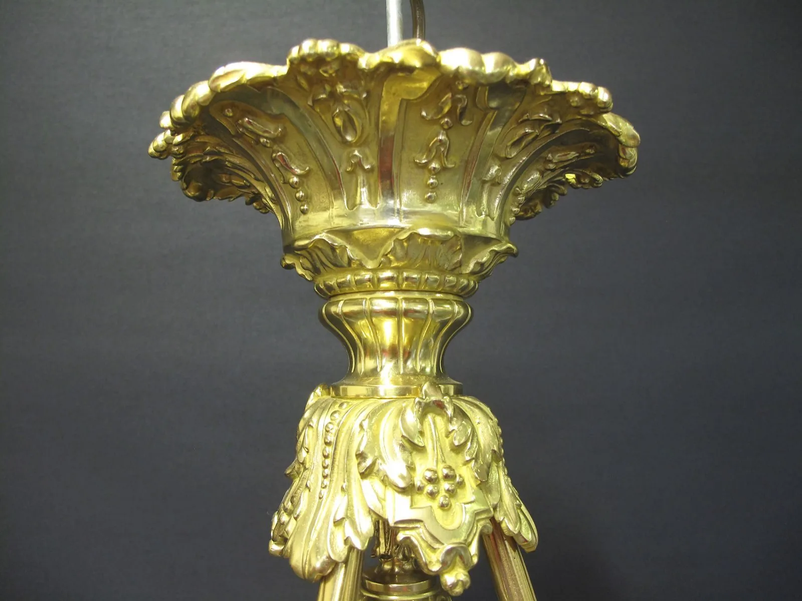 3-Arm Decorative Gilt Chandelier, c. 1900 – view 2