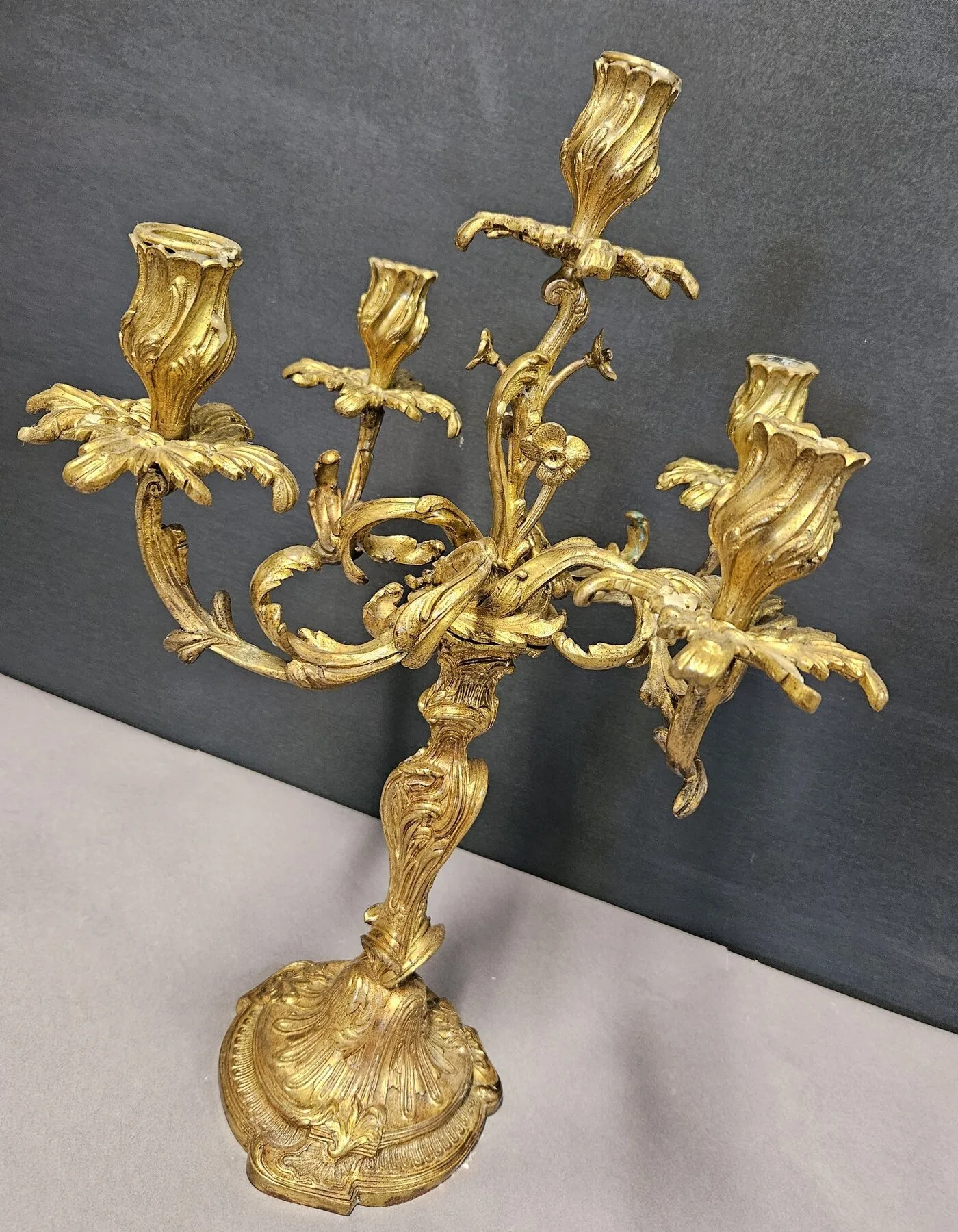 Pair of Rococo Candelabra, c. 1920 – view 2