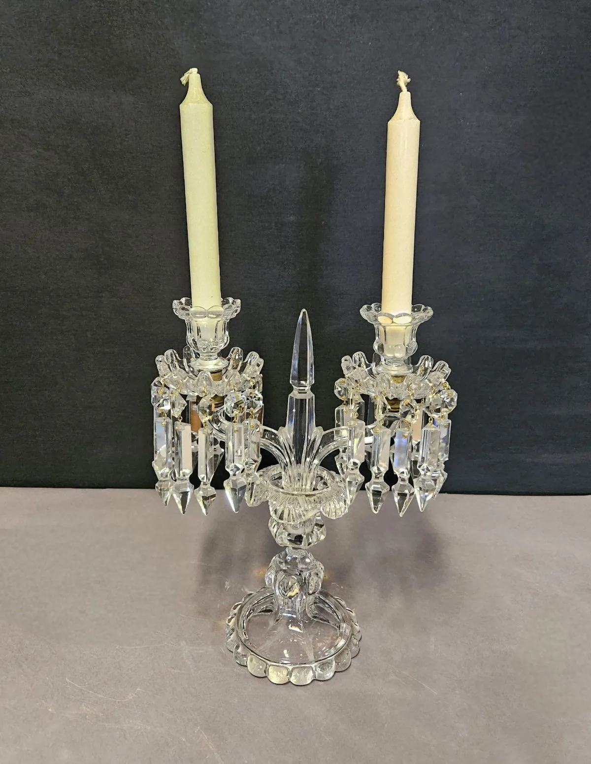 Pair Of Baccarat Candelabra, c. 1950 – view 2