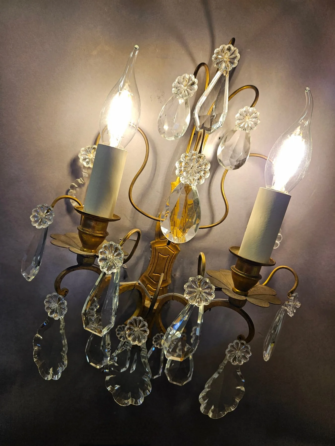 Pair Of 2-Arm French Wall Lights, c. 1920 – view 2